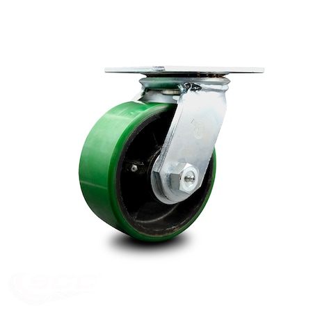 Service Caster 6 Inch Poly on Cast Iron Wheel Heavy Duty Top Plate Swivel Caster SCC-55S625-PUR-GB